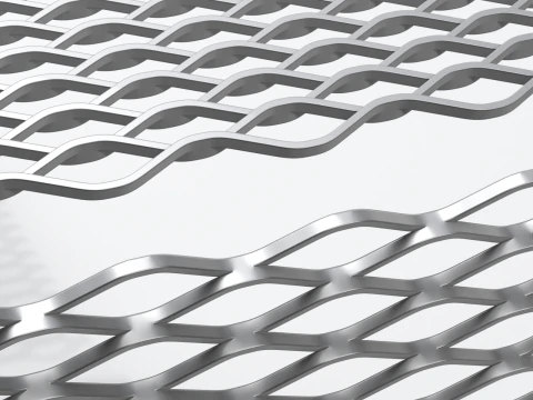 Adaptable Expanded Metal Mesh 3D Model