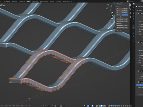 Adaptable Expanded Metal Mesh 3D Model