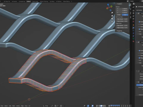 Adaptable Expanded Metal Mesh 3D Model