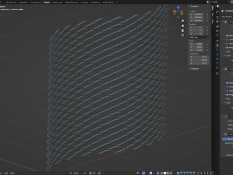 Adaptable Expanded Metal Mesh 3D Model