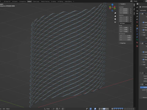 Adaptable Expanded Metal Mesh 3D Model