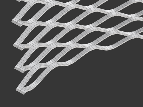 Adaptable Expanded Metal Mesh 3D Model