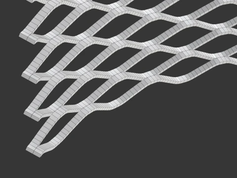 Adaptable Expanded Metal Mesh 3D Model