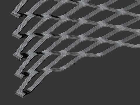 Adaptable Expanded Metal Mesh 3D Model