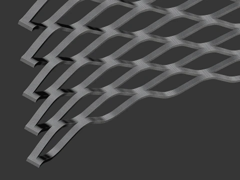 Adaptable Expanded Metal Mesh 3D Model