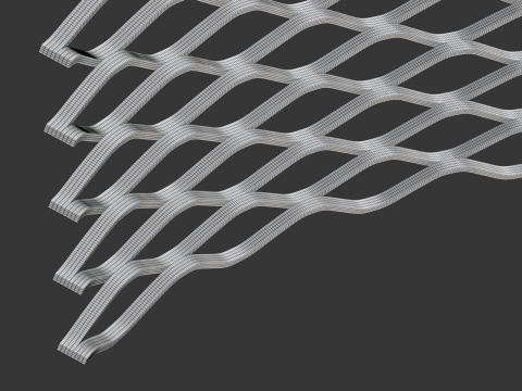 Adaptable Expanded Metal Mesh 3D Model