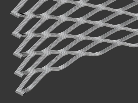 Adaptable Expanded Metal Mesh 3D Model