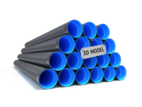 HDPE Corrugated Pipes 3D Model