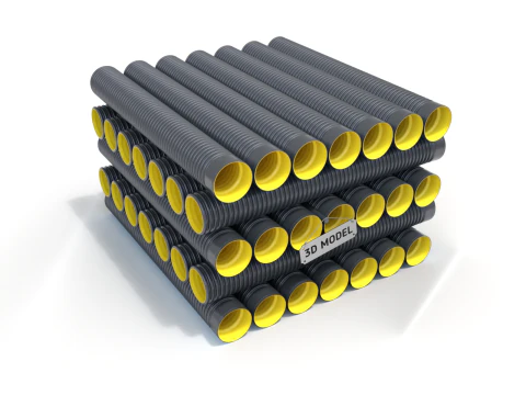 HDPE Corrugated Pipes 3D Model