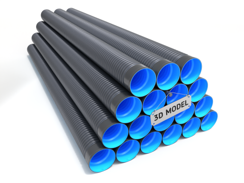 HDPE Corrugated Pipes 3D 모델