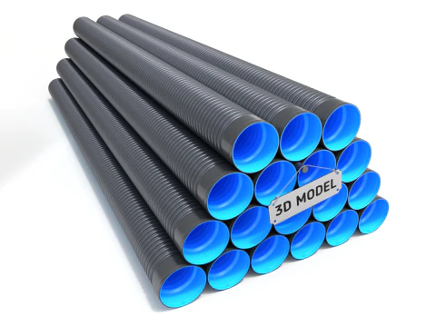 HDPE Corrugated Pipes 3D Model