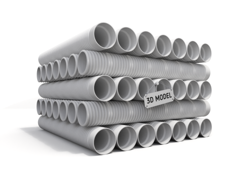HDPE Corrugated Pipes 3D 모델