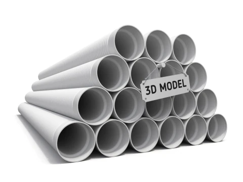 HDPE Corrugated Pipes 3D Model