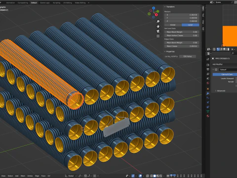HDPE Corrugated Pipes 3D Model