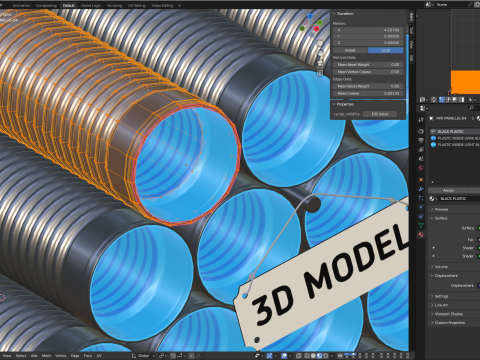 HDPE Corrugated Pipes 3D 모델