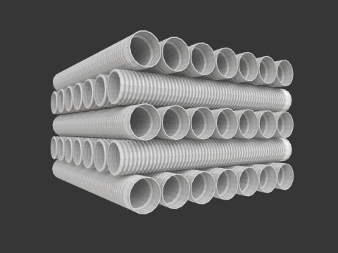HDPE Corrugated Pipes 3D Model