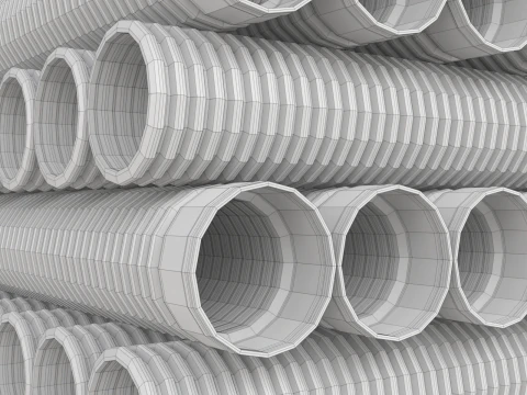HDPE Corrugated Pipes 3D Model