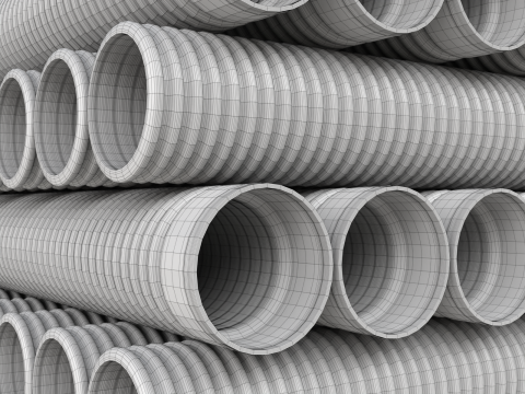 HDPE Corrugated Pipes 3D 모델