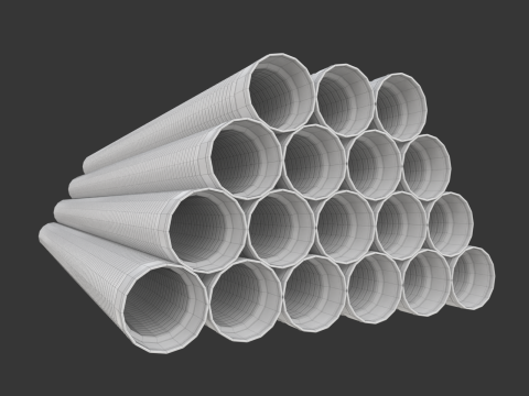 HDPE Corrugated Pipes 3D 모델