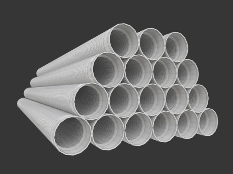 HDPE Corrugated Pipes 3D Model