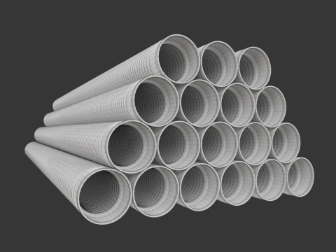 HDPE Corrugated Pipes 3D Model