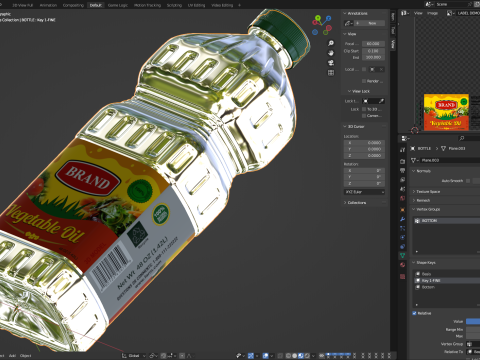 Cooking Oil Bottle 3D 模型