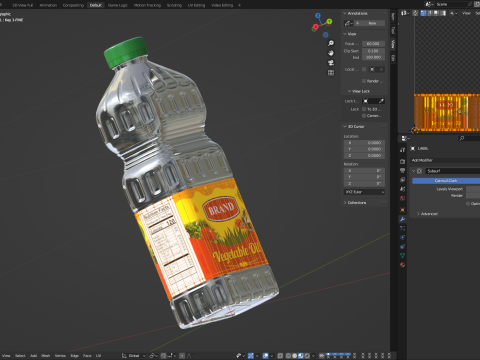 Cooking Oil Bottle 3D 模型