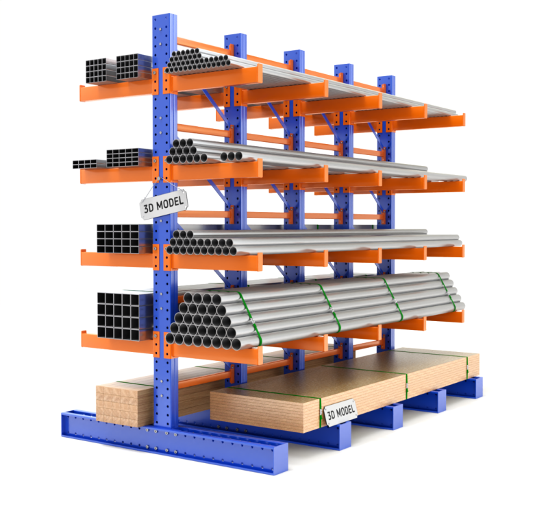 Cantilever Racking System Model 3D .c4d .max .obj .3ds .fbx .stl .blend
