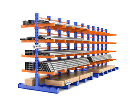 Syst&egrave;me de rayonnage en porte-&agrave;-faux Modèle 3D