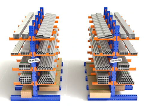 Syst&egrave;me de rayonnage en porte-&agrave;-faux Modèle 3D