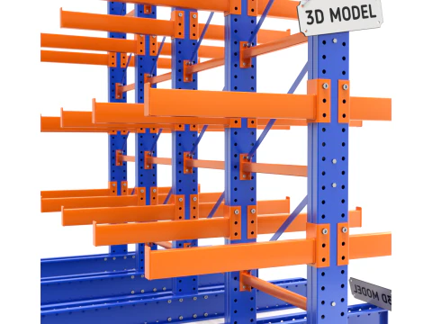 Syst&egrave;me de rayonnage en porte-&agrave;-faux Modèle 3D