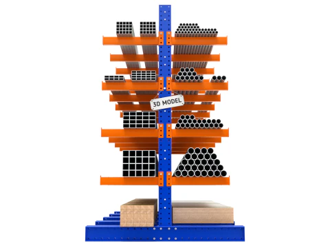 Syst&egrave;me de rayonnage en porte-&agrave;-faux Modèle 3D
