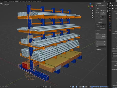 Cantilever Racking System Model 3D