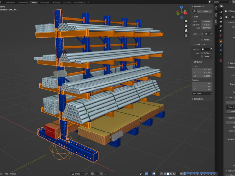 Syst&egrave;me de rayonnage en porte-&agrave;-faux Modèle 3D