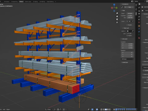 Syst&egrave;me de rayonnage en porte-&agrave;-faux Modèle 3D