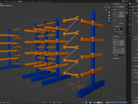 Cantilever Racking System Model 3D