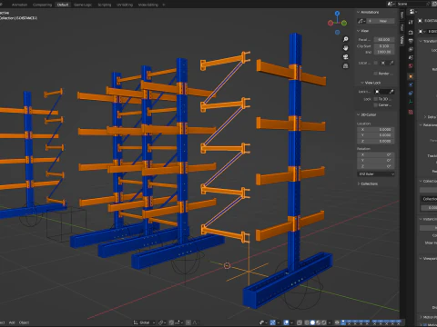 Syst&egrave;me de rayonnage en porte-&agrave;-faux Modèle 3D