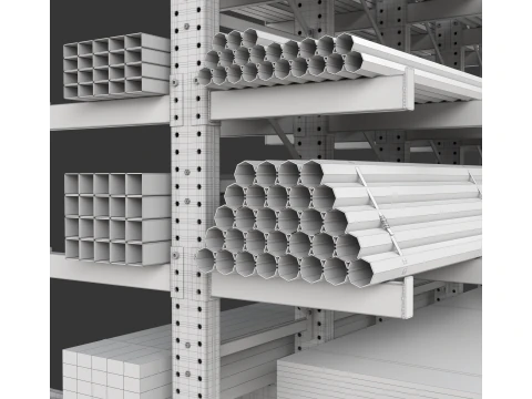 Syst&egrave;me de rayonnage en porte-&agrave;-faux Modèle 3D