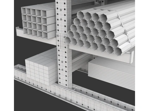 Syst&egrave;me de rayonnage en porte-&agrave;-faux Modèle 3D