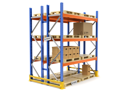 Pallet Racking System 3D Model