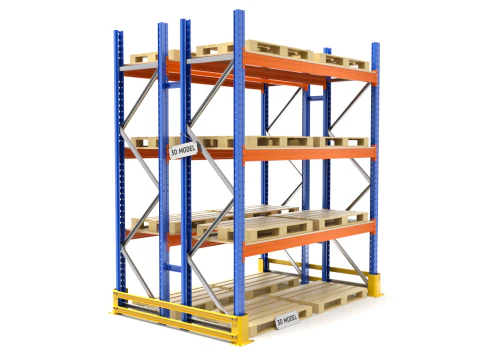 Sistema de estantes de paletes Modelo 3D