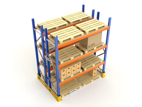 Sistema de estantes de paletes Modelo 3D