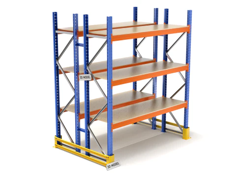 Sistema de estantes de paletes Modelo 3D