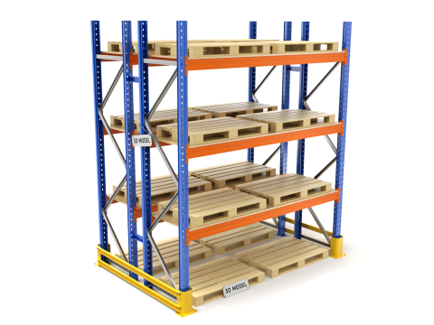 Pallet Racking System Model 3D