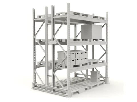 Sistema de estantes de paletes Modelo 3D