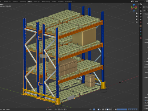 Pallet Racking System Model 3D