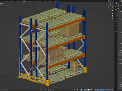 Sistema de estantes de paletes Modelo 3D