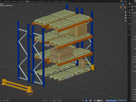 Pallet Racking System Model 3D