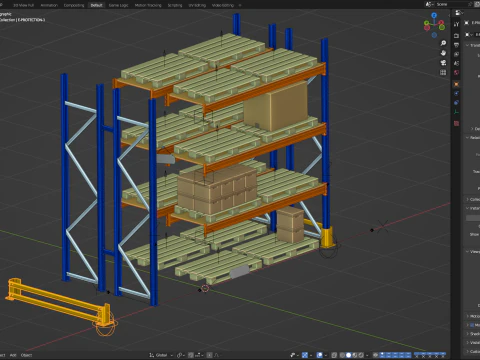 Sistema de estantes de paletes Modelo 3D