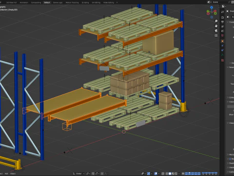 Sistema de estantes de paletes Modelo 3D